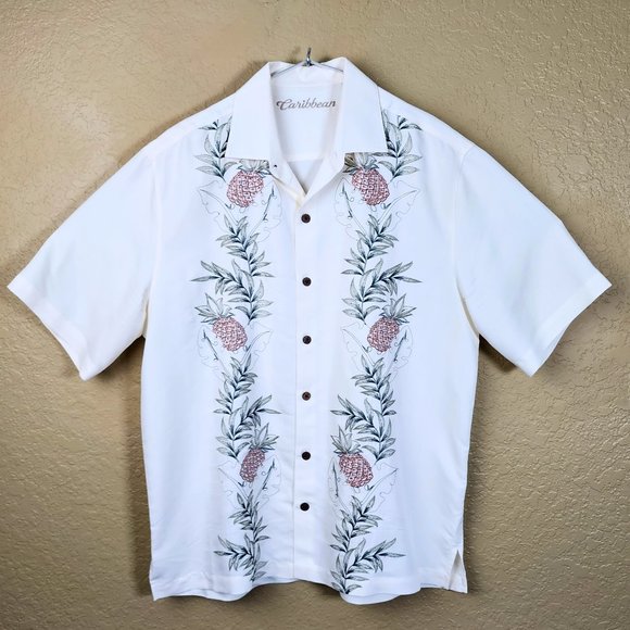 Caribbean Other - 262 EUC Men's Caribbean Hawaiian Embroidered Shirt Summer Cool  Size L